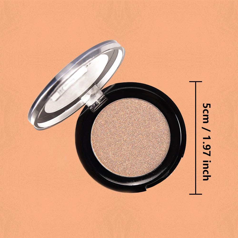 Monochrome Powder Eyeshadow Palette Makeup,Brown Natural Neutral Single Shimmer Eye Shadow for Older Women,Buildable Sparkly Eye Finish,Long Lasting Naturing-Looking