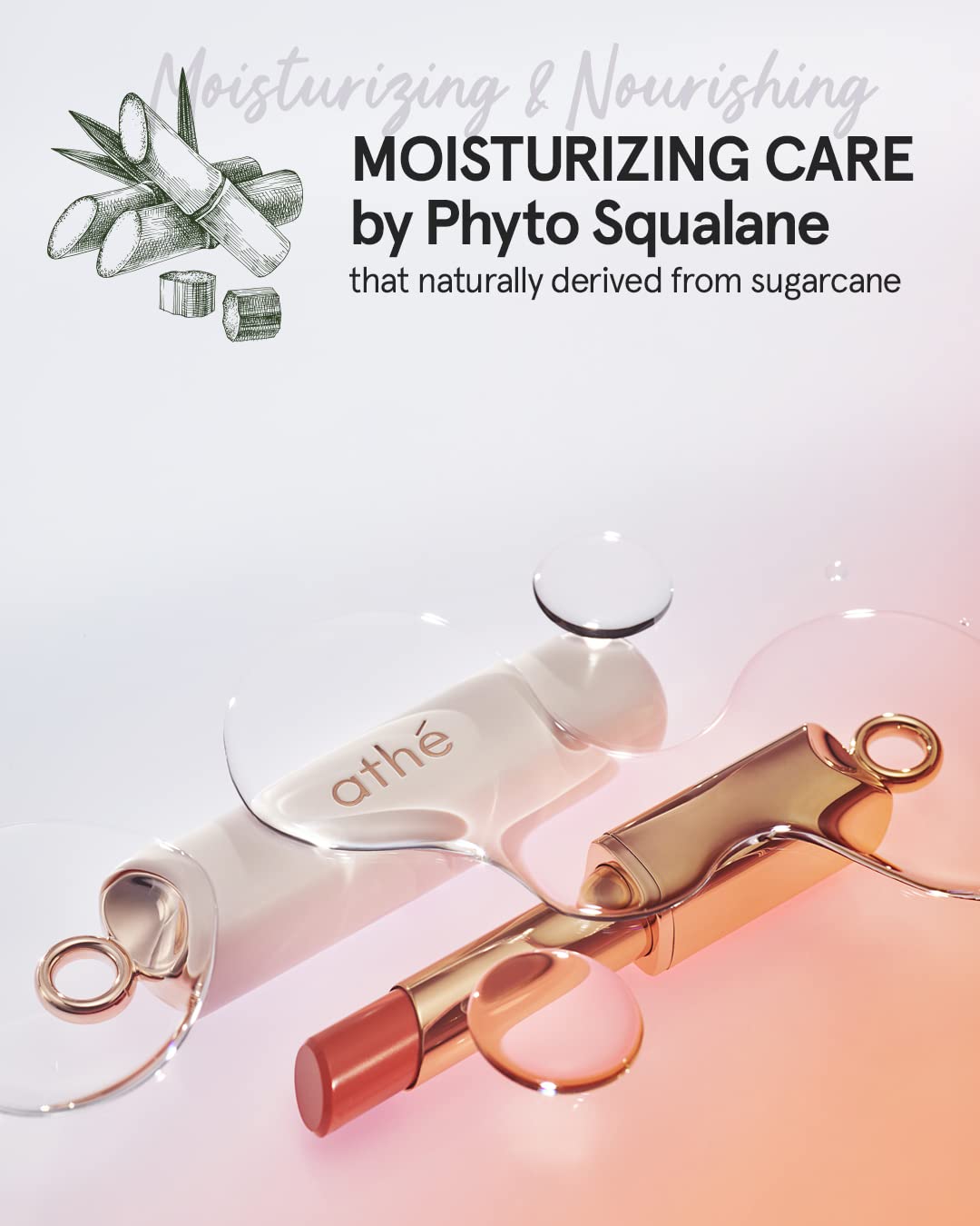 ATHÉ Authentic Lip Balm 10 JOYFUL (Tinted), Lightweight Wear & Plumping Lips without Stickiness, Moisturizing & Nourishing Plant-Based Vegan Chapstick for Dry, Petrolatum Free, Cruelty-Free