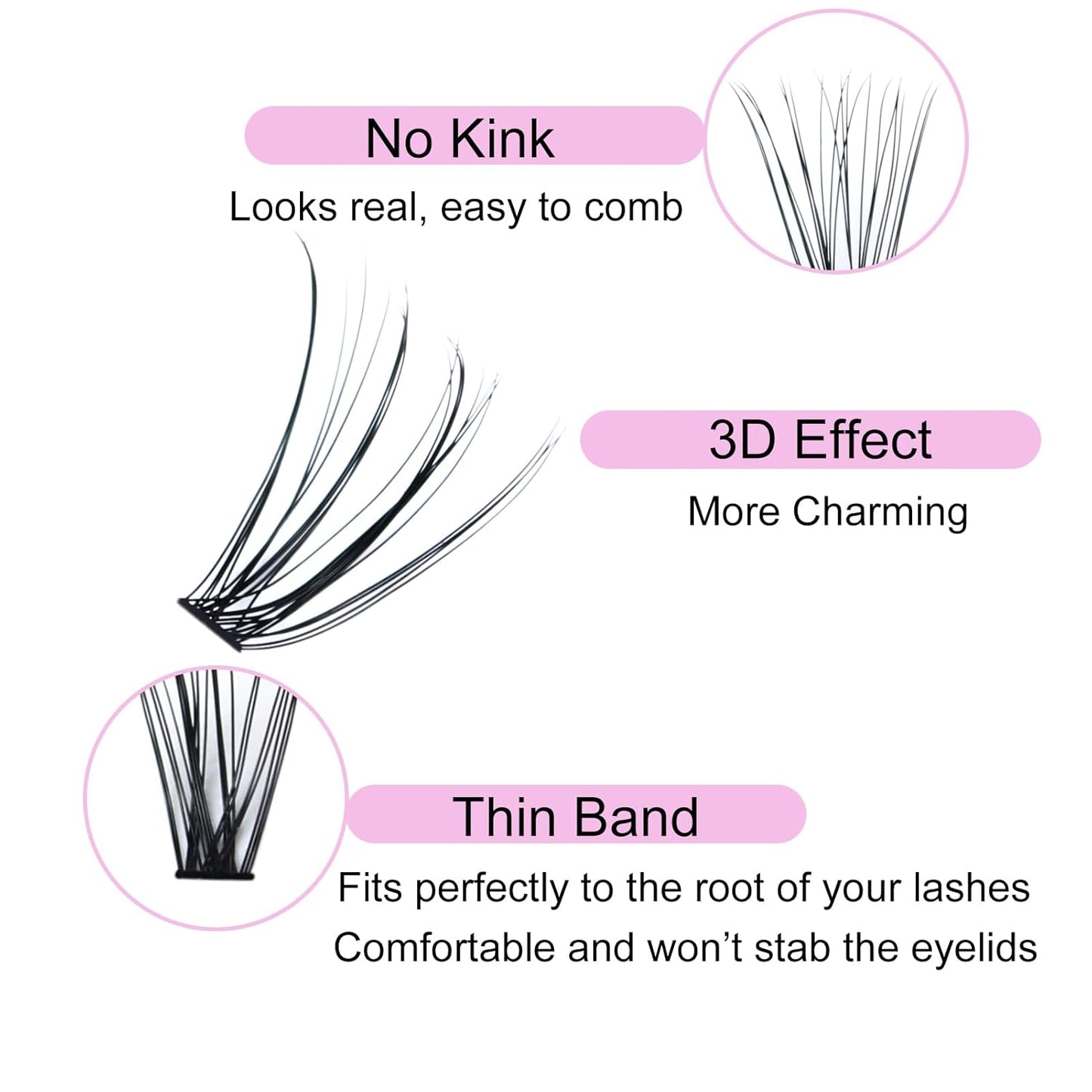 Lash Clusters LAUBESS Individual Lashes Waterproof Eyelash Clusters Mixed Tray Cluster Eyelash Extensions Soft Cluster Lashes for Beginners (10D/20D-C-Mix9-16)