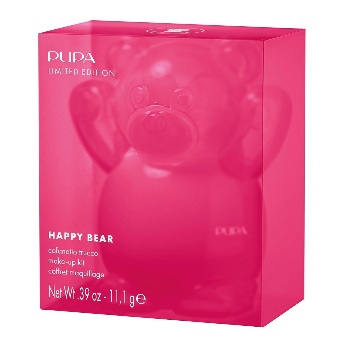 Pupa Milano Happy Bear Makeup Kit, 002 Fuchsia, 0.39 oz - Makeup Gift Set - Makeup Palette - Blush - Eyeshadow - Highlighter - Lip Gloss - Face Makeup