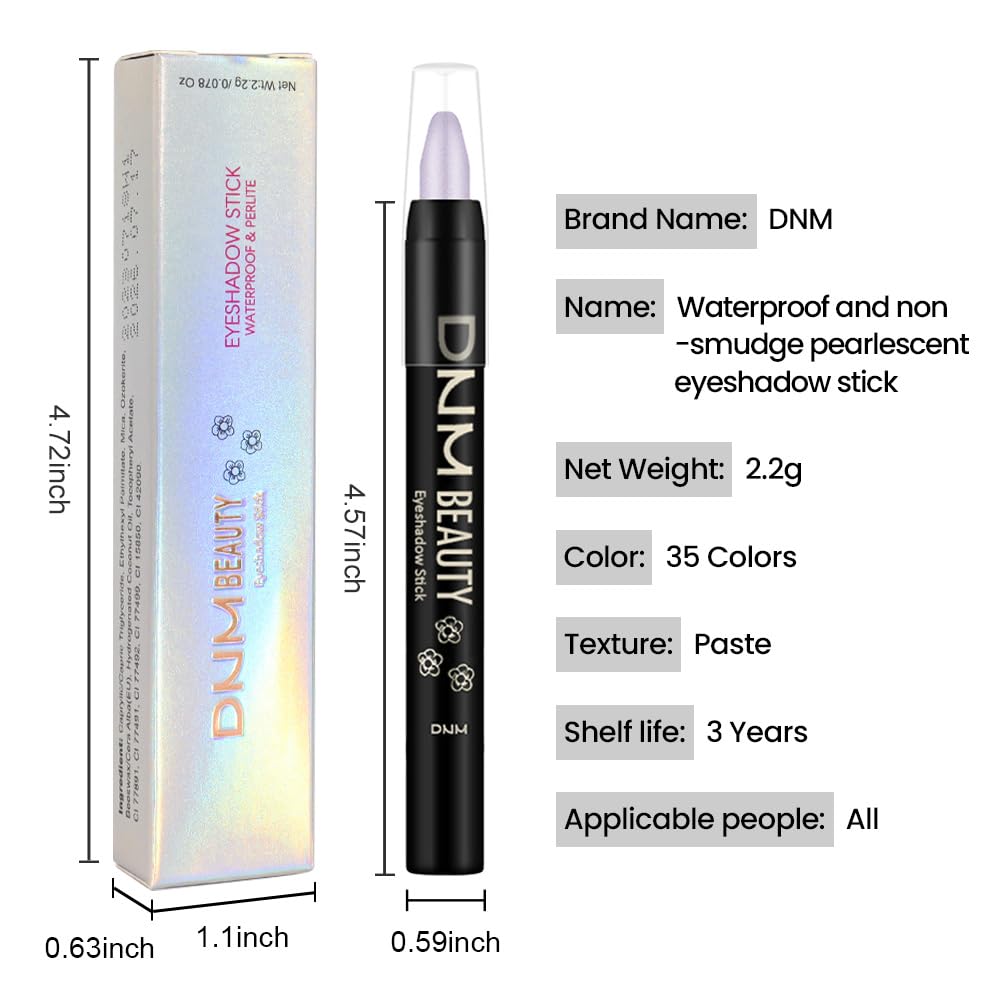 evpct Light Purple Shimmer Cream Eye Shadow Brightener Sticks Set for Eyes, Light Purple Shimmery Matte Pencil Eye shadow Applicator Stick Pen Palette Makeup Waterproof sombras en crema para ojos 08#