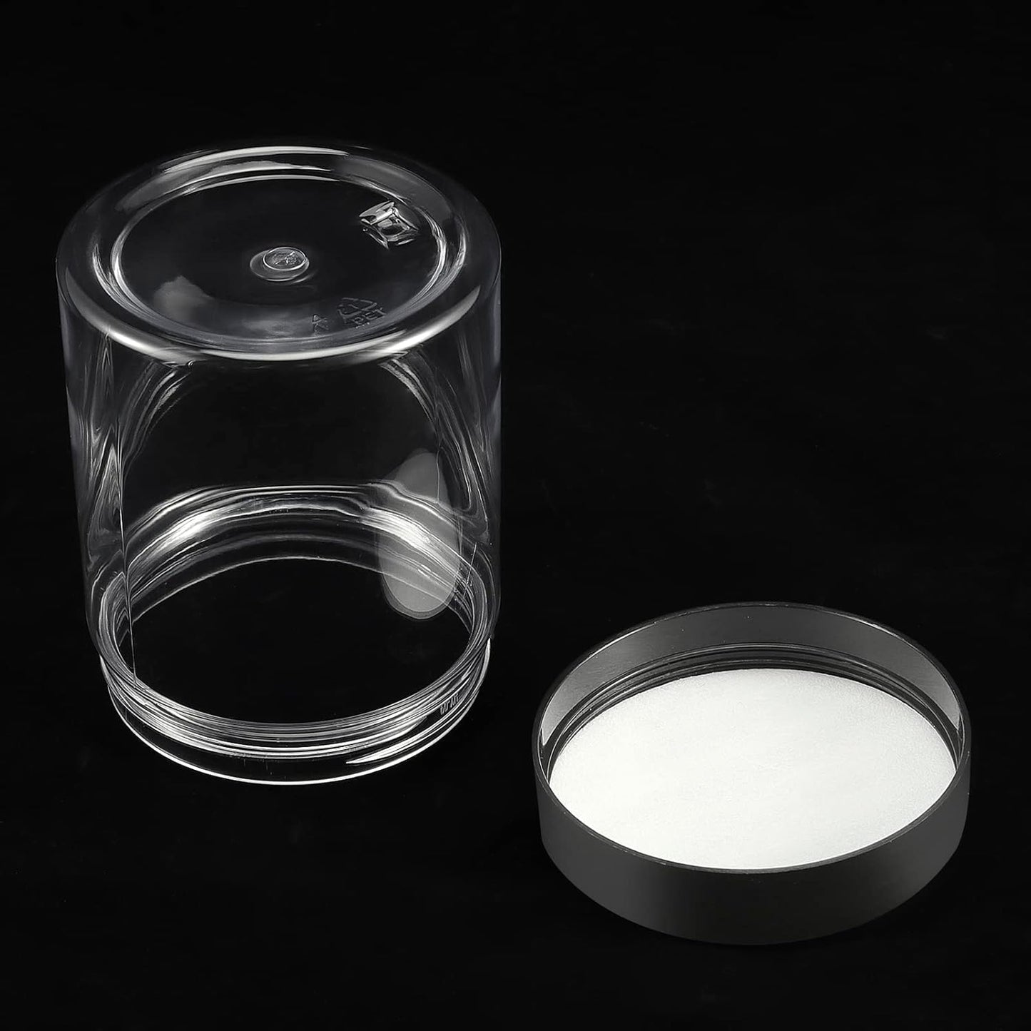 JEUIHAU 46 Pack 8 OZ Plastic Jars with Lids, Clear Empty Slime Storage Containers with Screw On Lids, Plastic Cosmetic Containers for Slime Making, Food, Beauty Products, BPA Free