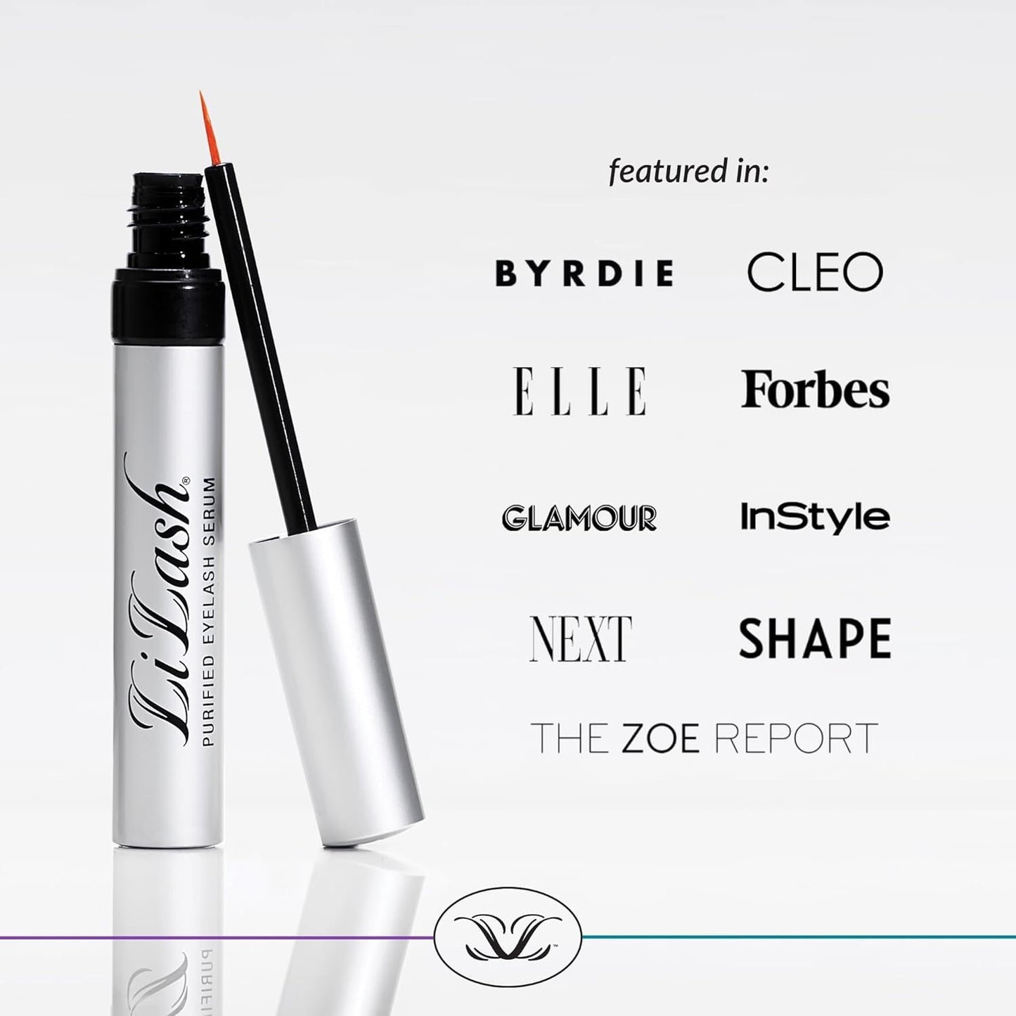 LiLash Purified Eyelash Serum to Grow Longer & Fuller-Looking Lashes - Eyelash Growth Enhancer, Safe for Use with Contacts, Lash Extensions, Sensitive Eyes - Vegan & Cruelty-free (2mL, 90-Day Supply)