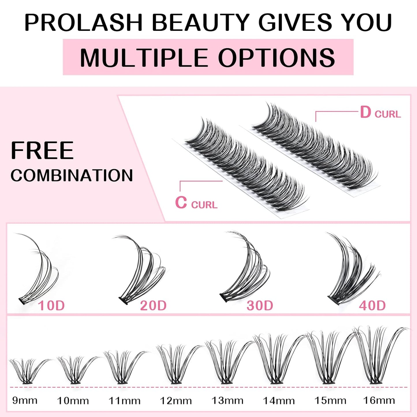 280 Pcs Individual Lashes 30D-C-0.07-10 Cluster Lashes C D Curl Wispy Lashes Bottom Lashes DIY Lashes At Home(30D-C-0.07-10)
