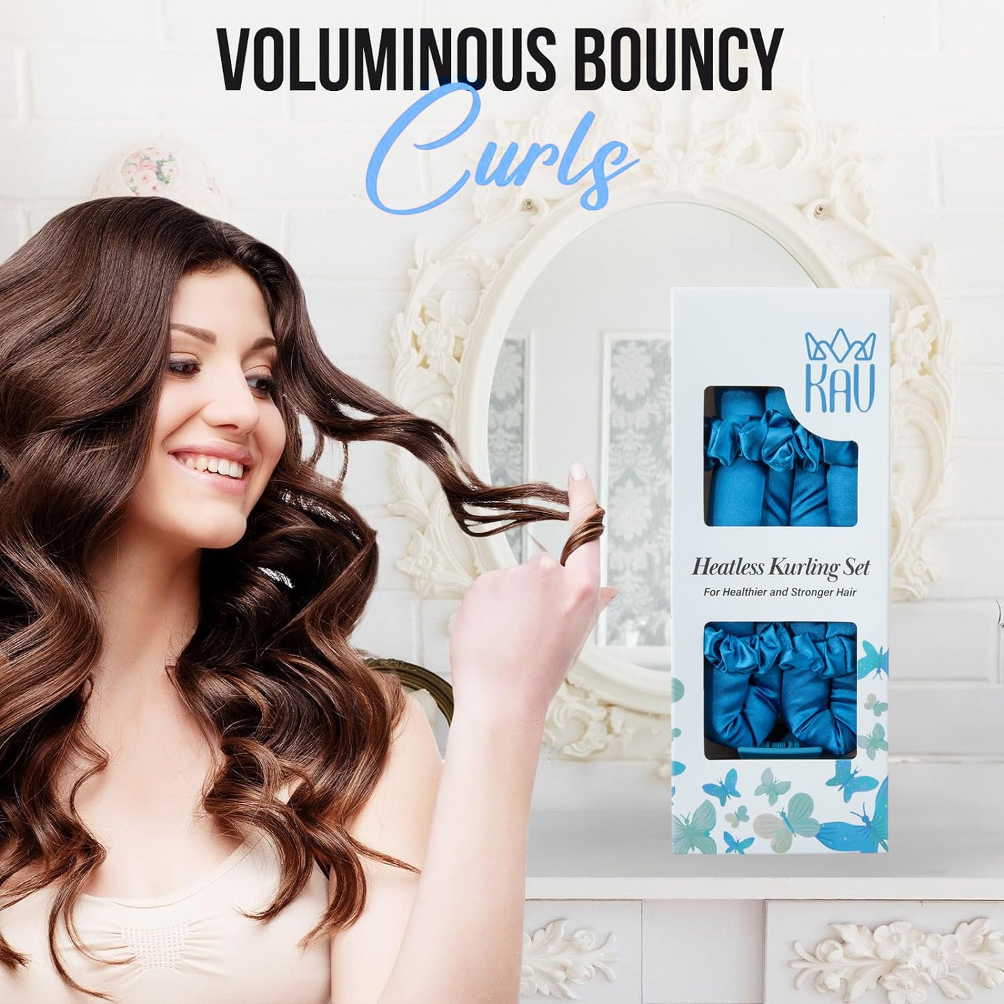 Heatless Hair Curler, Satin Hair Rollers for Heat less Curls Overnight, Premium Satin for No Heat Curls, Overnight Heatless Curling Rod to Sleep In, Silky Curlers with Clip and Scrunchies