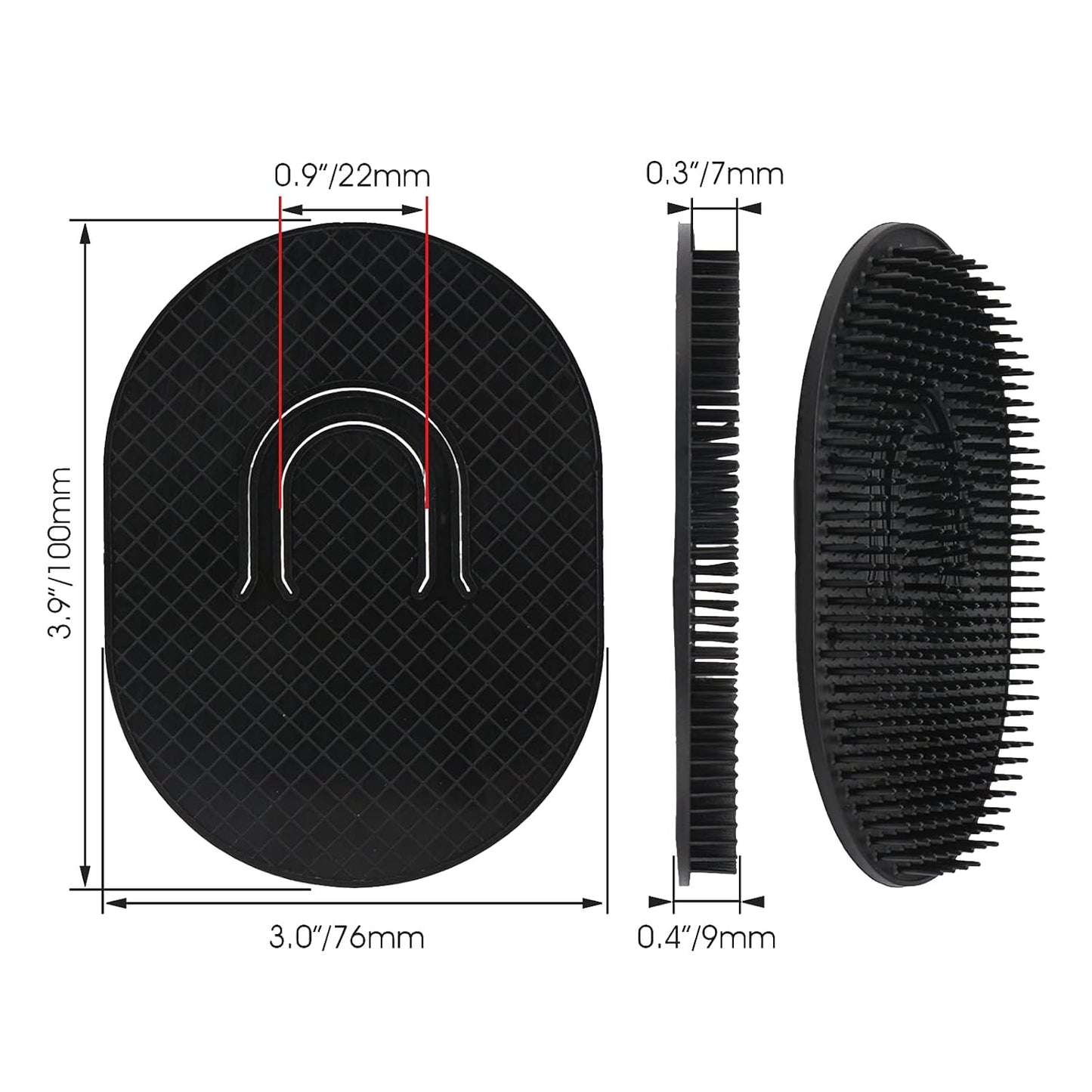 Segbeauty Scalp Massage Brush, 6 pcs Shampoo Brush Floral Shower Comb, Classic Hairdresser Hair Comb, Pocket Hairbrushes Set, Head Massage Brush for Hair Growth Beard Brush Pet Grooming Brushes Black