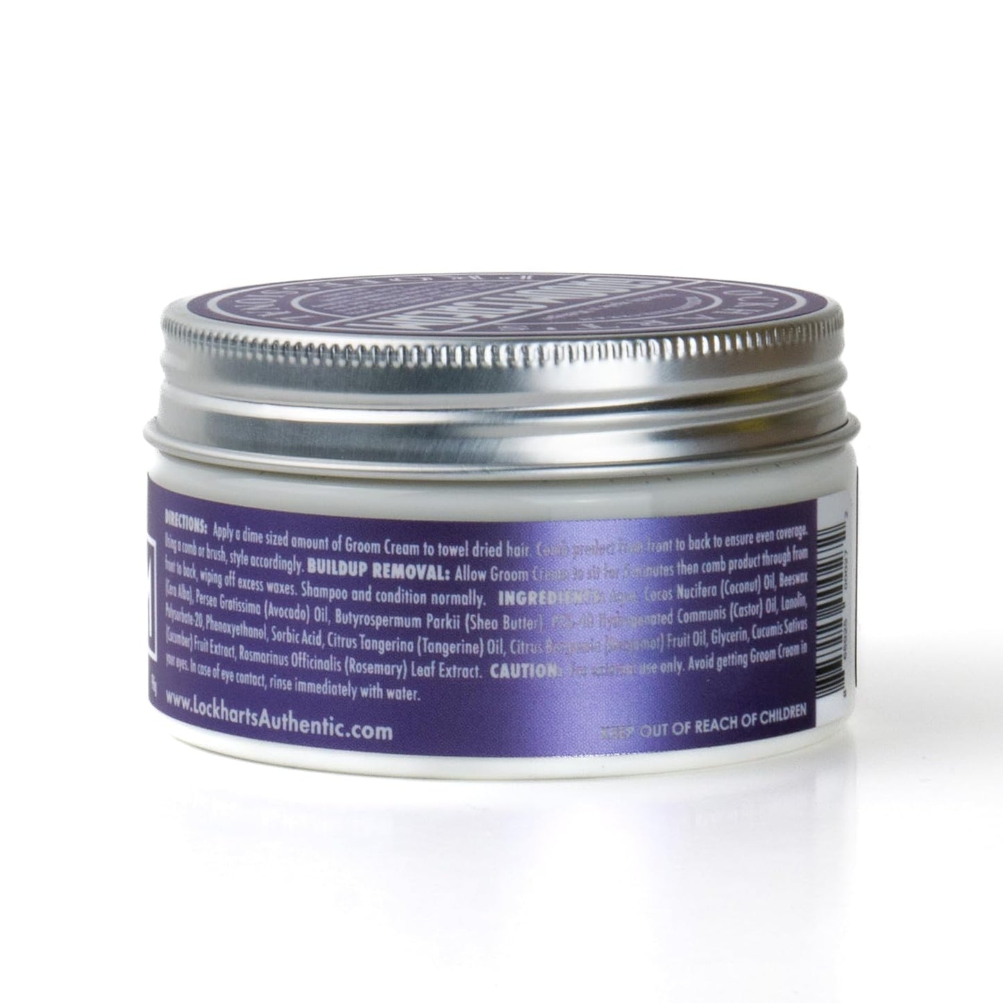 Lockhart’s Professional Groom Cream – Multi-Use Hair, Beard & Skin Cream – Light Hold, Natural/High Shine – Degreases Pomade Buildup, Conditions, Styles, Softens – Tangerine Bergamot Scent – 3.4 oz