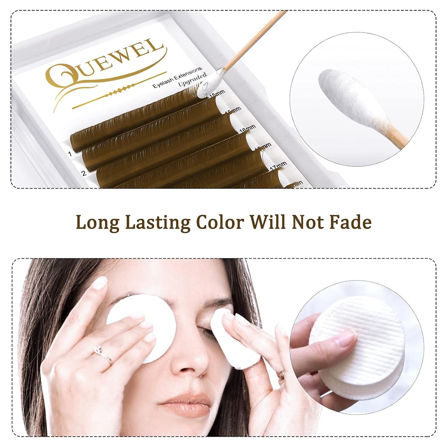 Volume Lash Extensions 0.07mm D Curl 15-20mm Brown Eyelash Extensions Easy Fan 2D-20D Self Fanning Color Lashes (Brown 0.07 D 15-20mm)