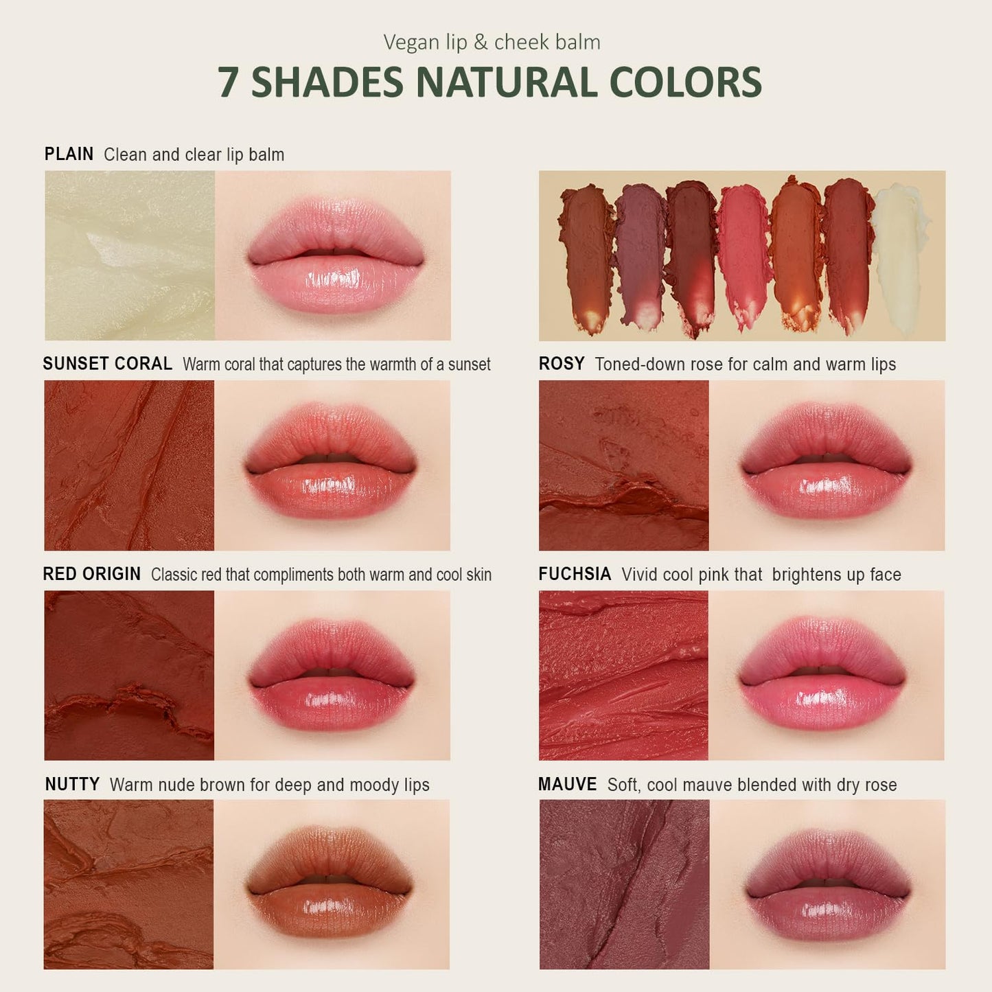 hersteller Nearby Recharging Lip Balm Vegan Butter Complex Intensive Moisturizing Treatment for Dry Lips and Cheek Natural Healthy Colors Nutty