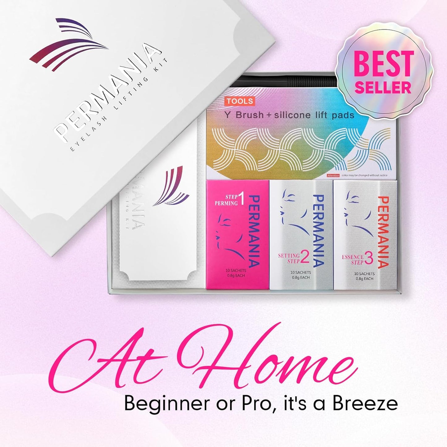 PERMANIA Lash Lift Kit, Lash Perm Kit, Fast Eyelash Lifting 5 Minutes DIY at Home with Strong Glue Disposable Sachet Lash Lifting Kit Last 6 Weeks (30pcs)