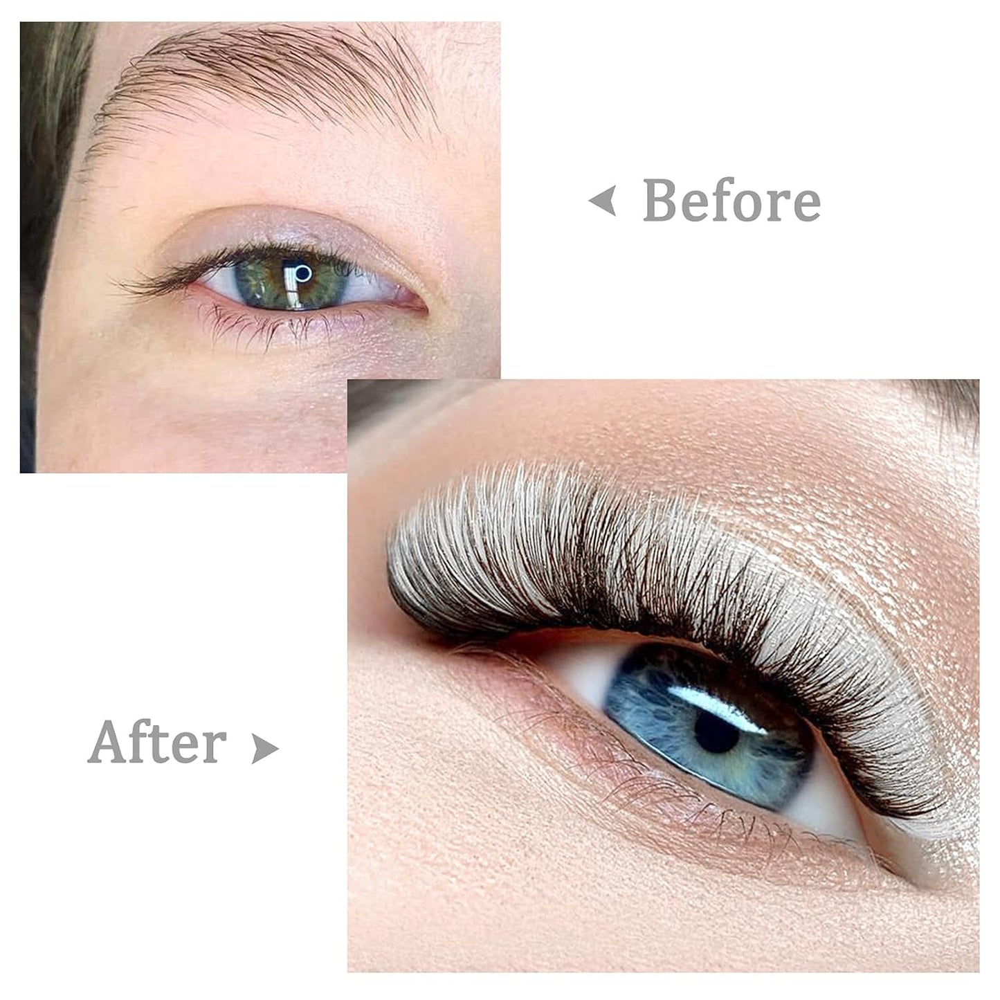 QUEWEL Easy Fan Volume Lashes .07 D Curl White Lash Extensions 9-16mm Mixed Tray Color Self Fanning 2D-10D Eyelash Extensions (White 0.07 D 9-16mm)