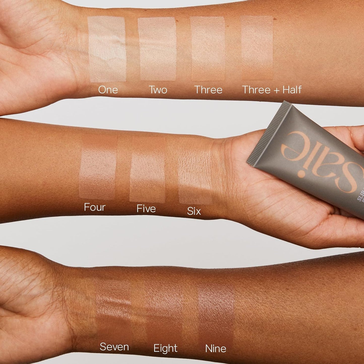 Saie Slip Tint SPF 35 Tinted Moisturizer - Light Coverage Moisturizer + Broad Spectrum Zinc Oxide Sunscreen with Hydrating Hyaluronic Acid - Shade Seven (1.35 oz)