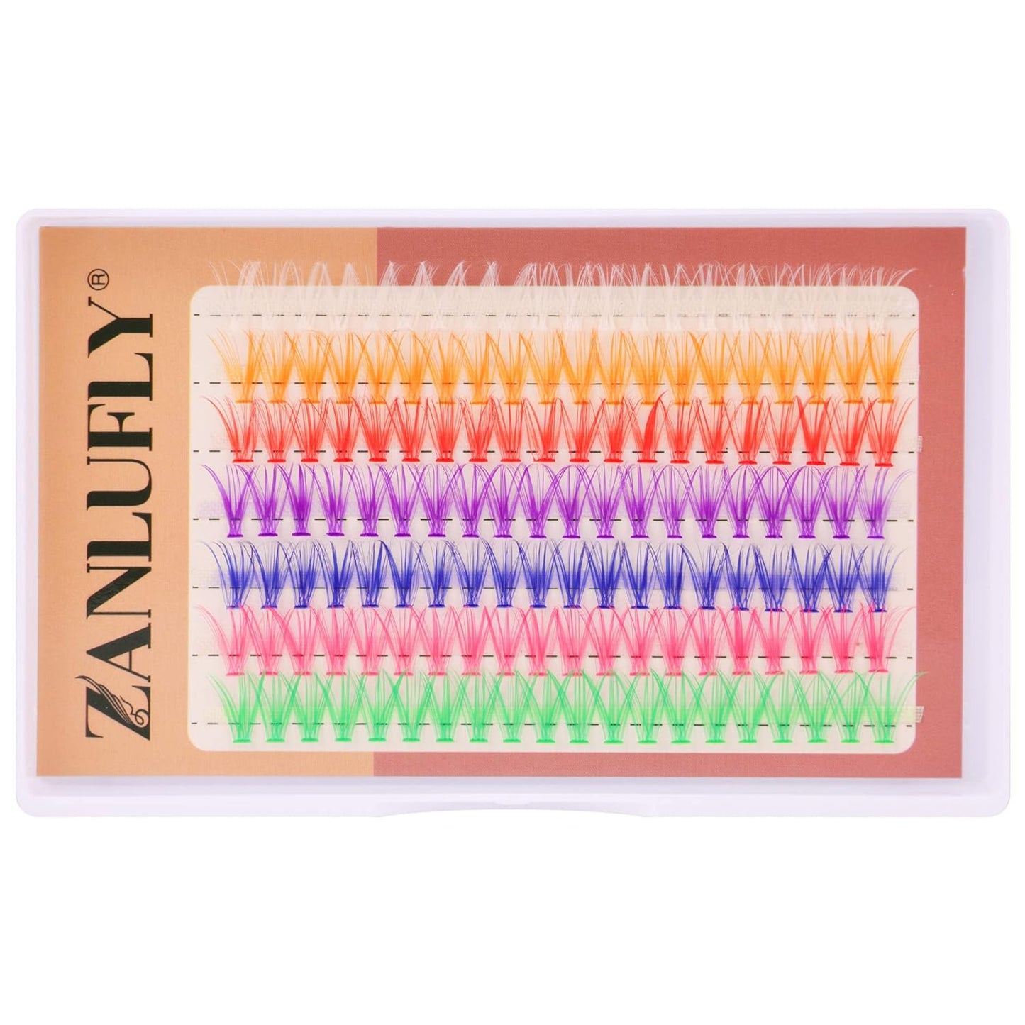 Colored Lashes Cluster Eyelashes Individual DIY Lashes Extensions 7 Colors Eye Lashes Extensions 140 PCS Clusters False Lashes DIY at Home Set Pack(14MM)