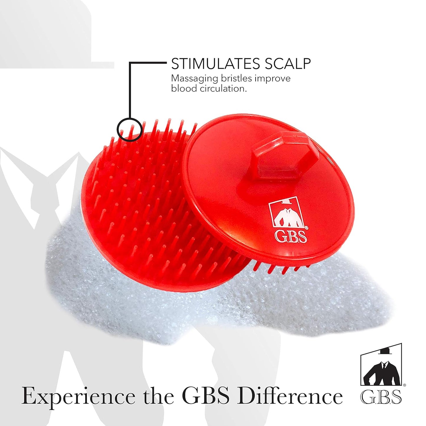 G.B.S Easy to Hold Hair Scalp Shampoo Brush Scrubber, 4 Black, 4 Red, Pack of 8