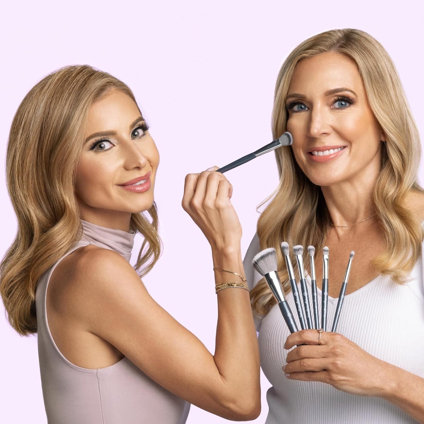 BK BEAUTY BRUSHES - ANGIE HOT & FLASHY Brush Set (7PC) - Viral Under-Eye Concealer, Eye Shadow, | Bronzer, Blush & Highlighter Makeup Brushes