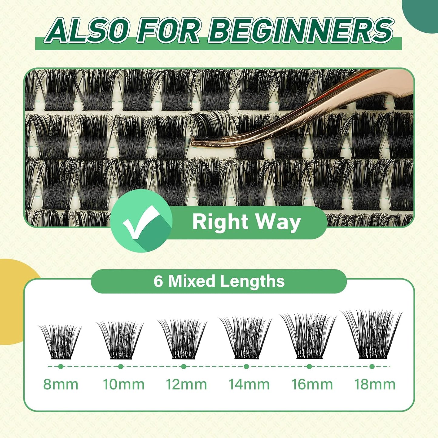 DIY Lash Extension Kit KEYYOU 144pcs Lash Clusters Eyelash Extension Kit with Mascara Brush Bond and Seal Lash Glue Remover Lash Applicators Lash Brush for DIY Lash Extensions (Y04 Kit)