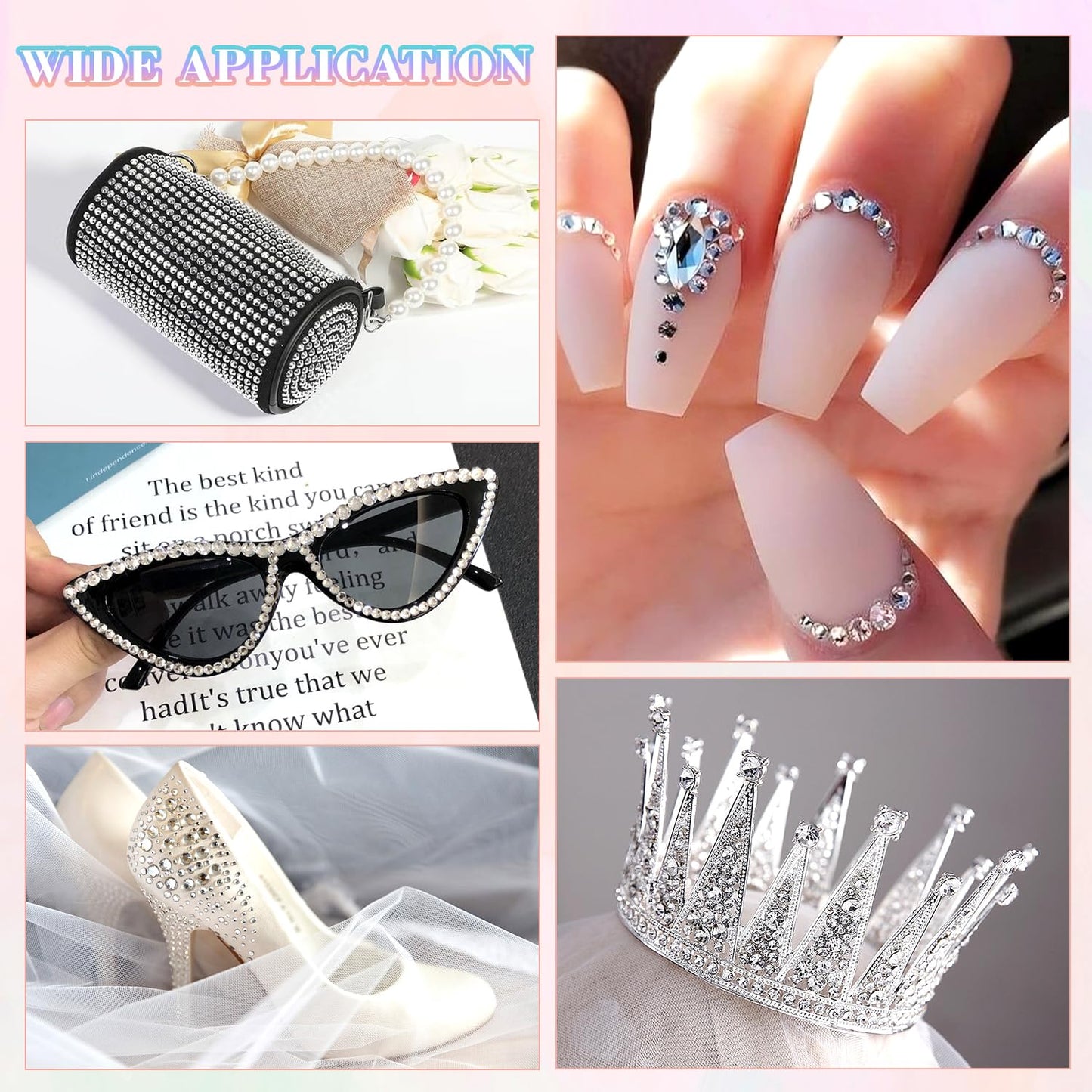 30000Pcs Resin Rhinestones for Bedazzling with 3Pcs B7000 Jewelry Glue, Clear Flatback Gems Rhinestones for Crafting, Clothing Tumblers Mugs Shoes Fabric Decor Nail Art