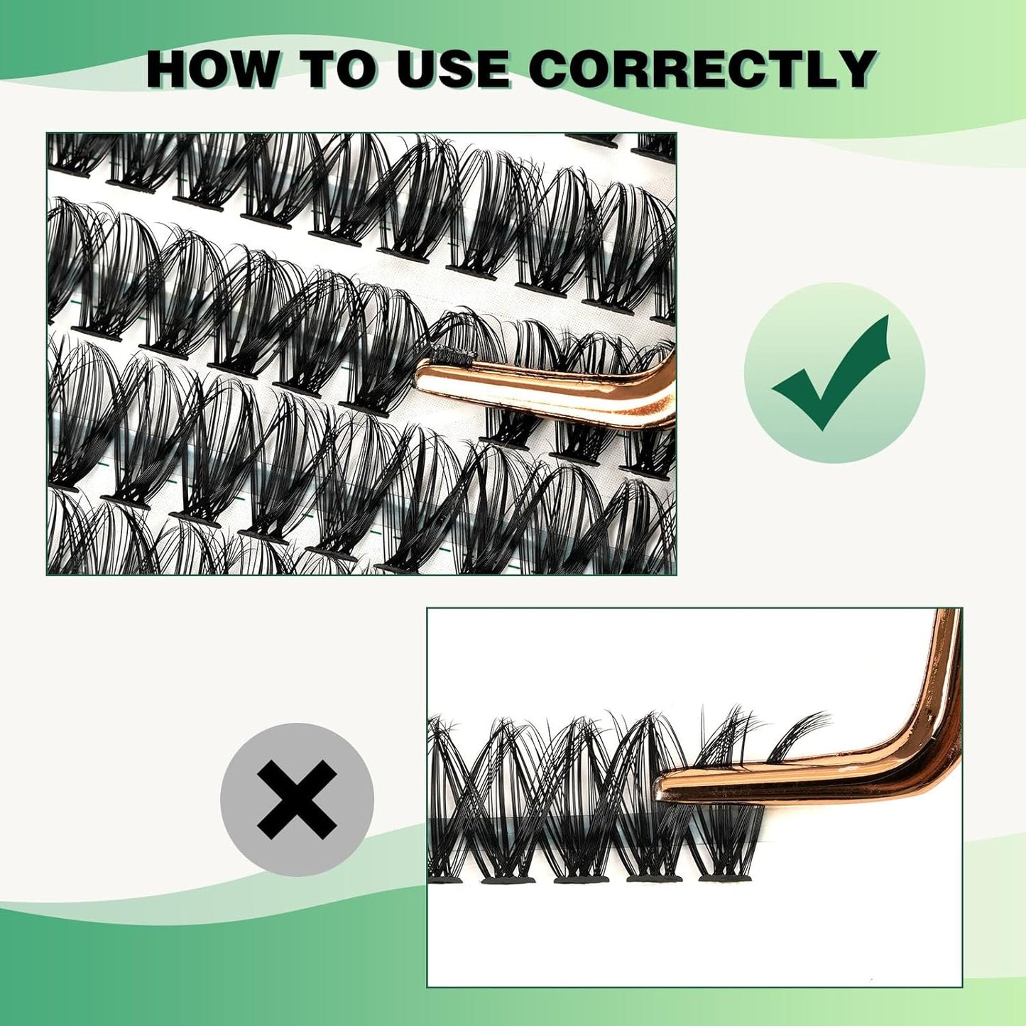 Lash Clusters 300pcs Individual Lashes 40D 0.07C Curl 11mm DIY Eyelash Extension KEYYOU Large Tray Volume Soft&Natural Cluster Lashes(40D-0.07C,11)