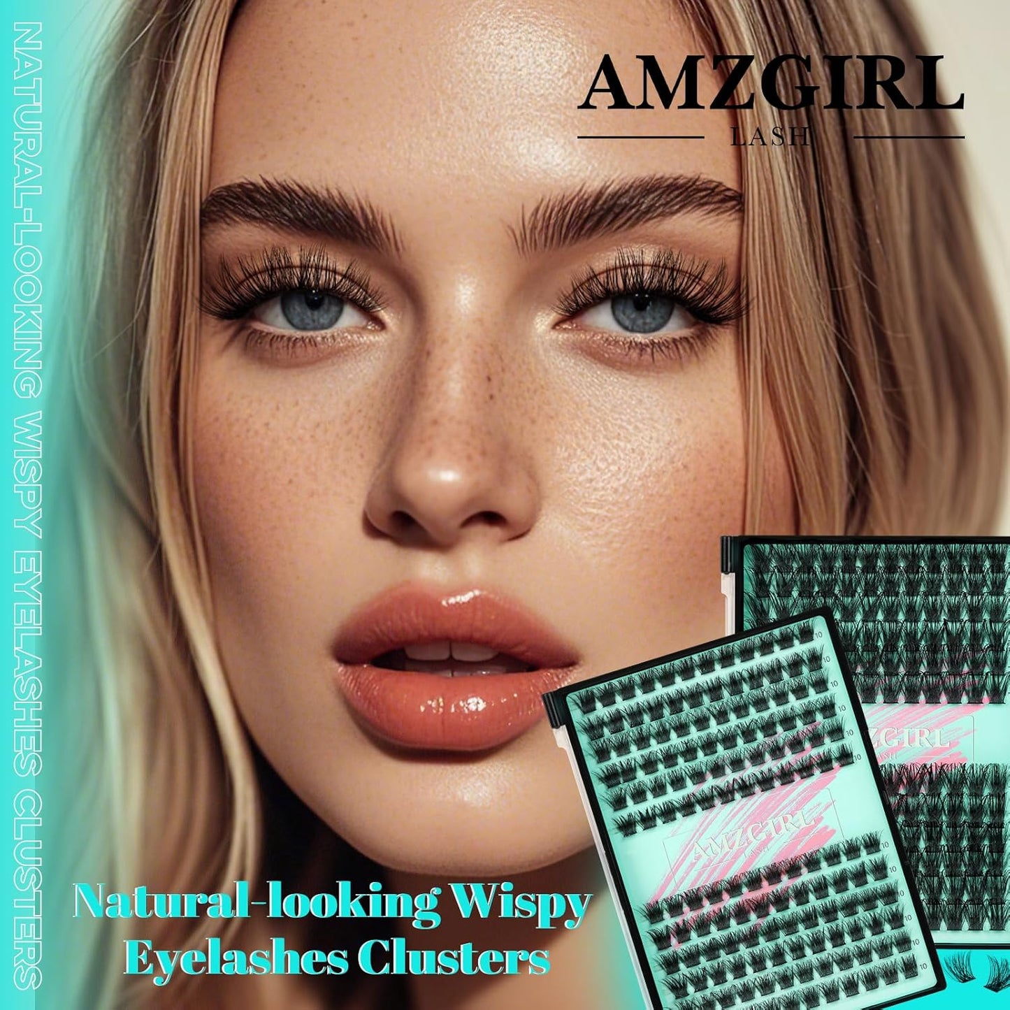 Wispy Lash Clusters Eyelash Extensions 144pcs Individual Lashes Cluster 14mm D Curl Fake Eyelash with Thin Band DIY Cluster Lashes At Home For Beginners (D-14mm)