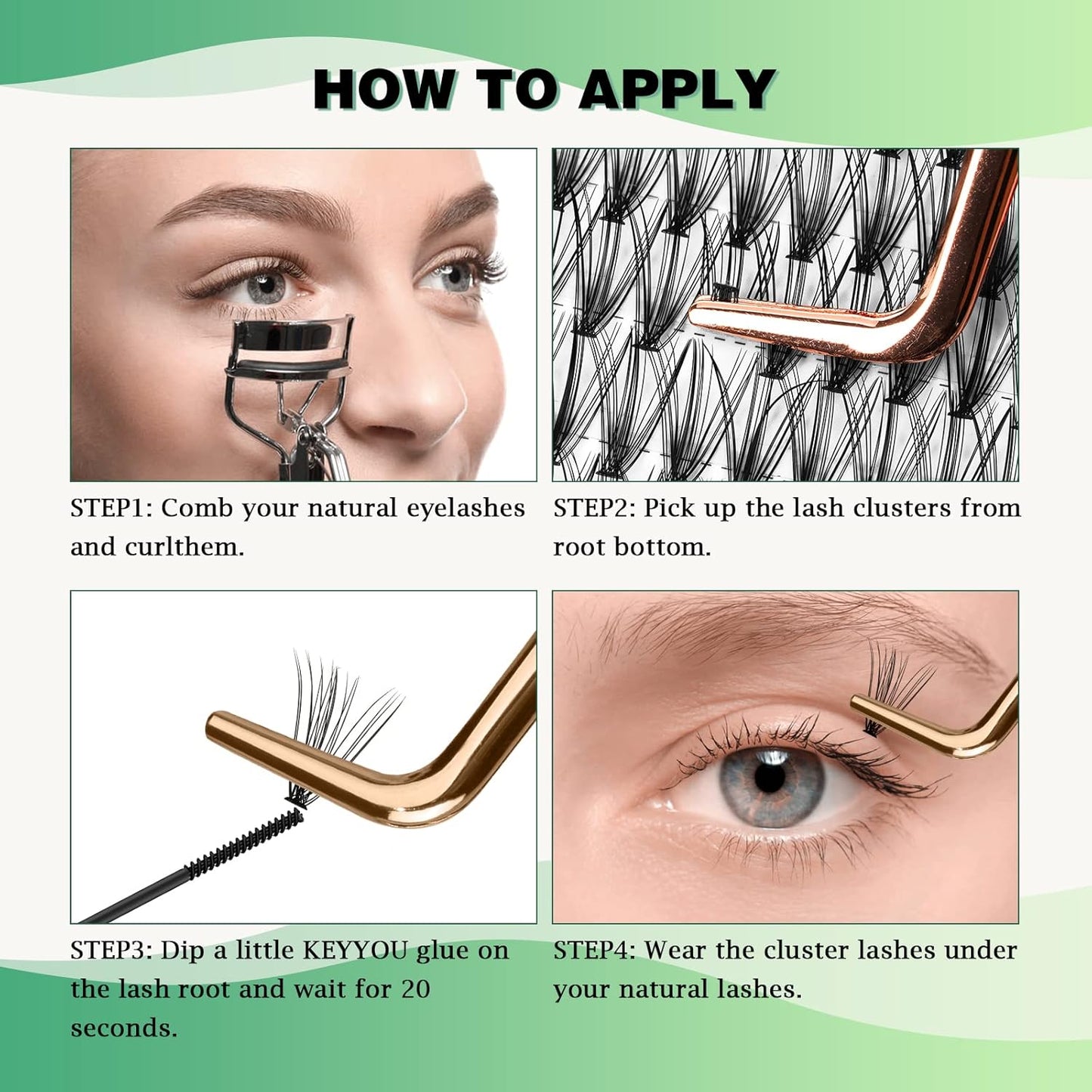 Lash Clusters 300Pcs Individual Lashes 20D 0.07C Curl 9-18MIX Lash Extensions Clusters Lashes Soft&Natural False Eyelashes Individual DIY Eyelash Extension at Home(20D-0.07C,9-18MIX)