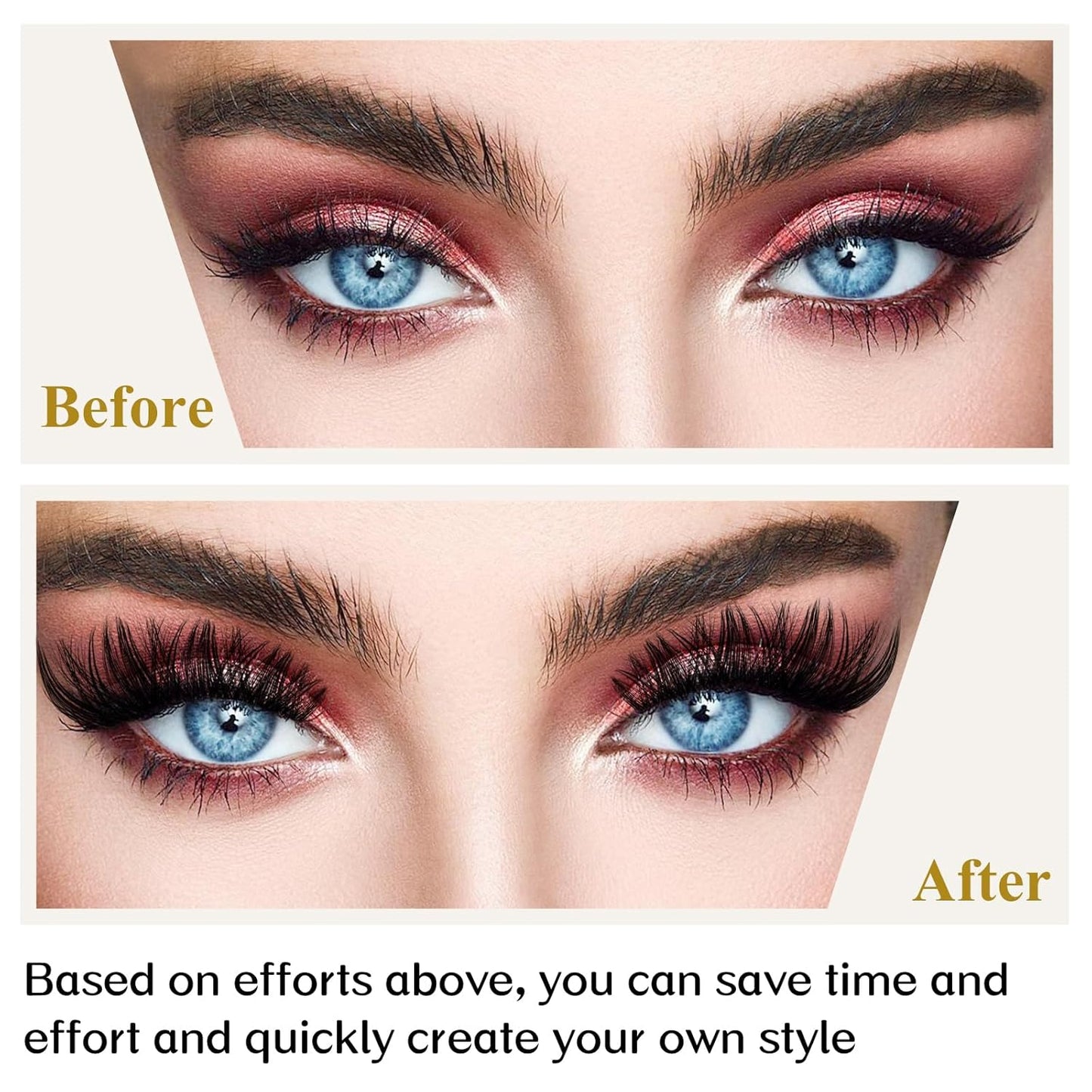 B&Qaugen B05 Fluffy Lashes Clusters Eyelash Extensions Individual Lash Wispy D Curl 72 Clusters False Lashes DIY at Home (B05-14mm)