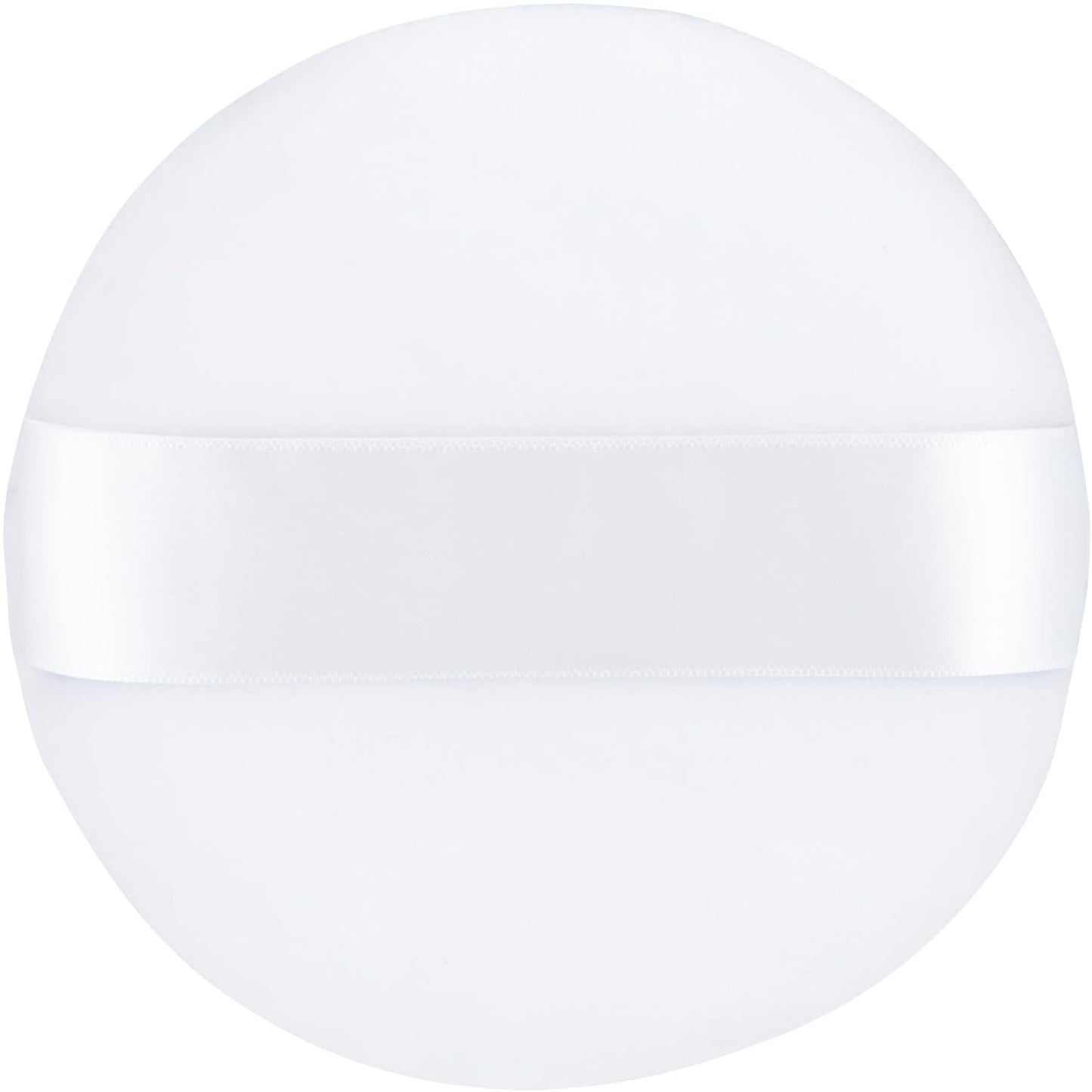 2Pcs Extra Large Body Powder Puff & Luxury 6" Glass Jar Dusting Powder Container with Puff for Women Bath Powder Puffs Perfect for Talcum or Loose Powder (White 6" Only Puff)