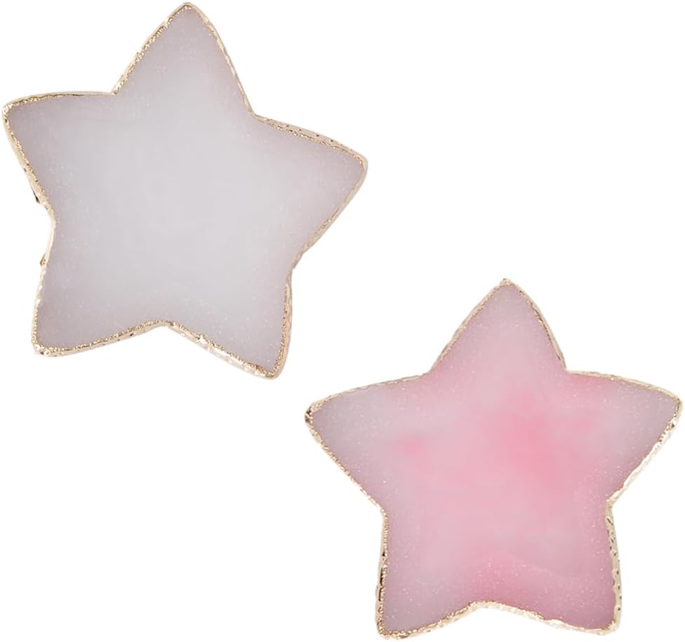 Nail Polish Palette, 2Pcs Resin Nail Art Palette, Nail Painting Mixed Color Palettes, Gold Edge Makeup Mixing Tray, Nail Supplies For Nail Techs, Nail Art Display Board(Star)
