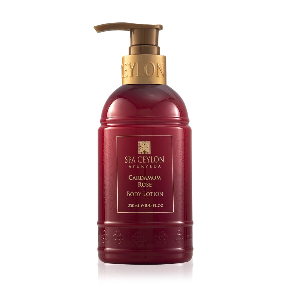 SPA CEYLON Cardamom Rose Hand & Body Lotion | Body Cream with Coconut, Almond & Himalayan Rose | Hydrating & Soothing for All Skin Types | Vegetarian & Ethical