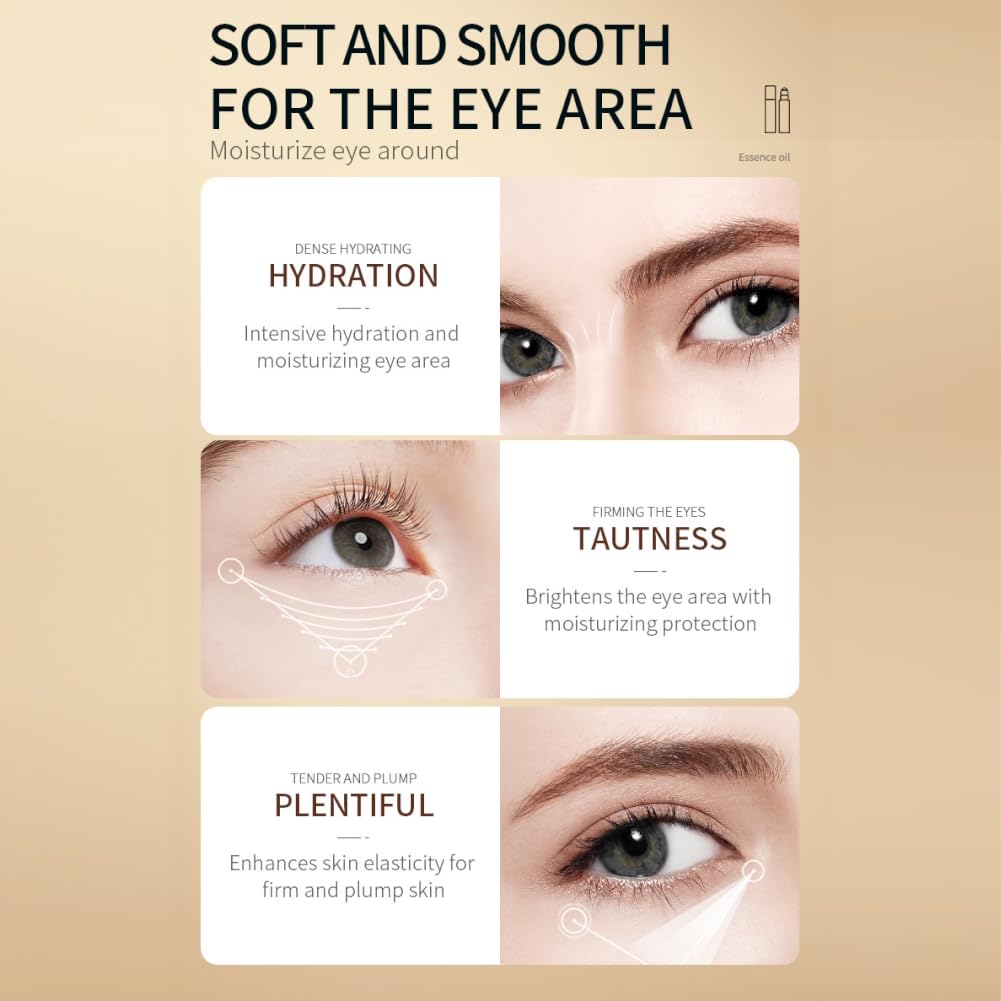 2 Pack Caffeine Eye Serum Under Eye Roller Cream For Dark Circles And Puffiness, Caffeine Eye Cream 360 Massage Ball Reduce Fine Lines Wrinkles And Bags Under Eyes, Hydrates Brightens Under Eye Area