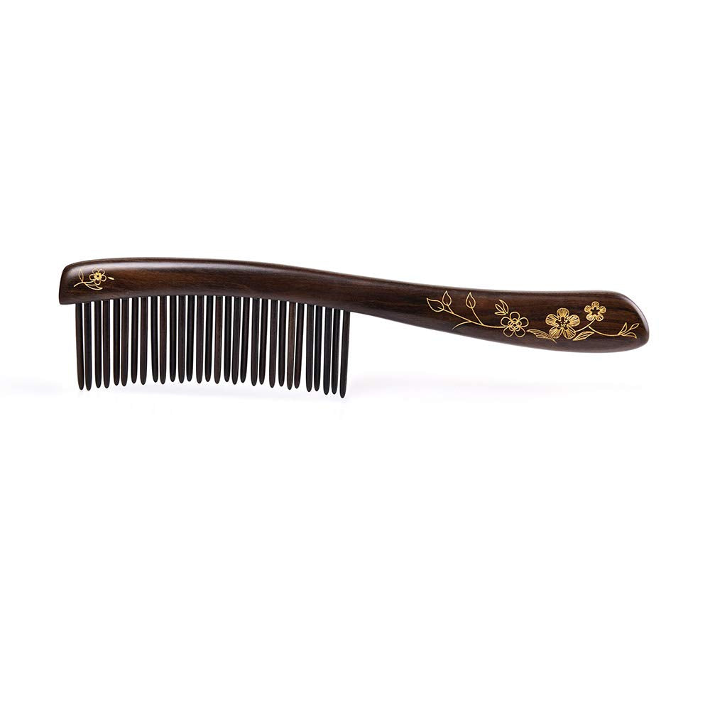 Wooden Hair Comb Wide-tooth Inserted Teeth for Women Curly Hair (CQCGB0101)
