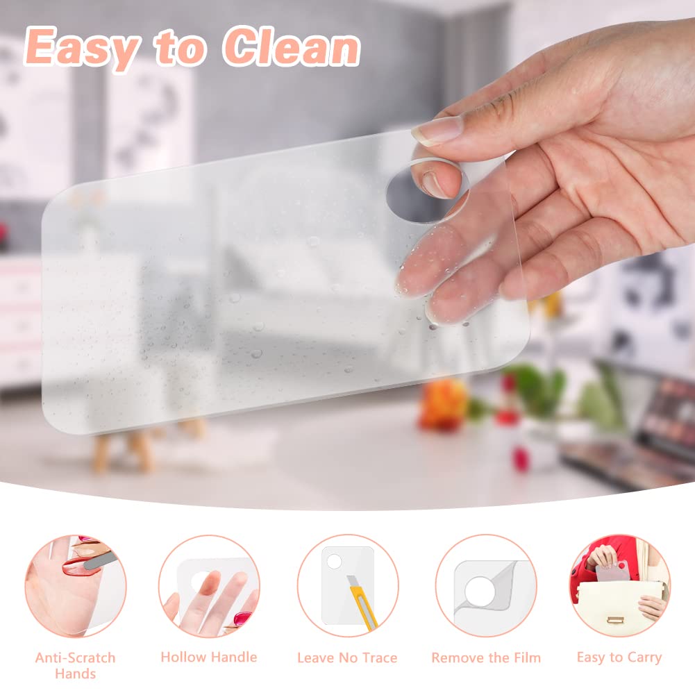 Acrylic Cosmetic Makeup Palette, 3PCS Makeup Mixing Palette With Spatula Makeup Artist Tool, Professional Cosmetic Mixing Makeup Palette For Mixing Eye Shadow/Eyelash/Nail Art/Foundation