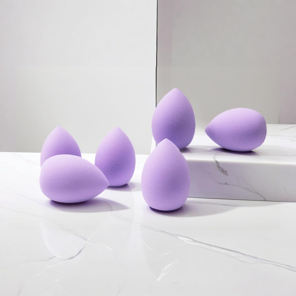 6PCS makeup Sponge Set Latex Free and High-definition Set of makeup Wonder blender For Powder Cream and Liquid, Super Soft Wonder Beauty Cosmetic Dry & Wet Multi-Use