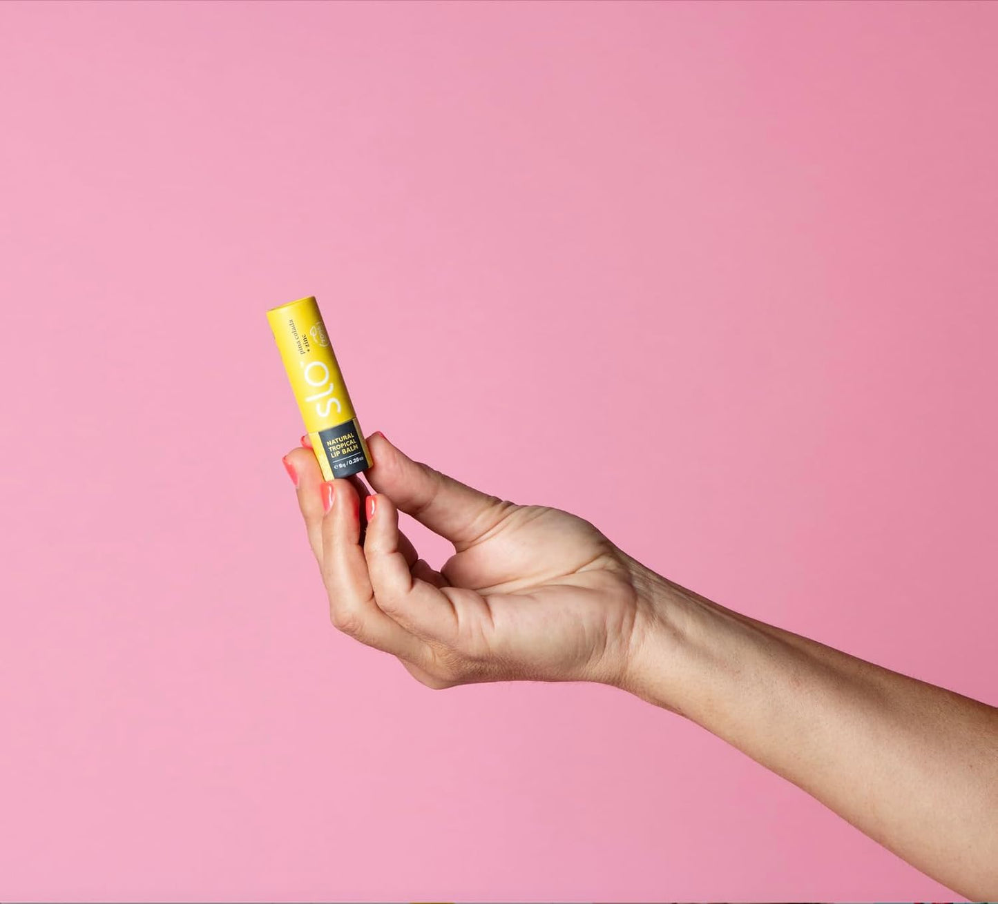 Slo | Natural Lip Balm - All Natural Ingredients, Vegan & Cruelty Free, Hydrating & Soothing, Plastic Free, Paper Packaging | Pina Colada + Zinc, 0.28oz