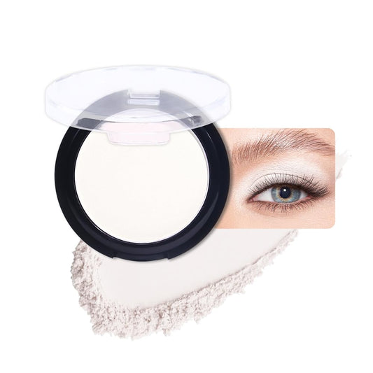 Monochrome Matte Eye Shadow Palette,Pearl White Neutral Nude Matte Pressed Powder Single Eyeshadow,Natural Long Lasting Naturing-Looking Eyeshadow,Talc,Paraben Vegan & Cruelty Free