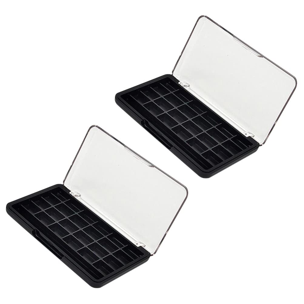 Empty Eyeshadow Palette Eyeshadow Makeup Palette Lipstick Container Makeup Empty Case for Blush Lipstick, 2Pcs 24 Grids