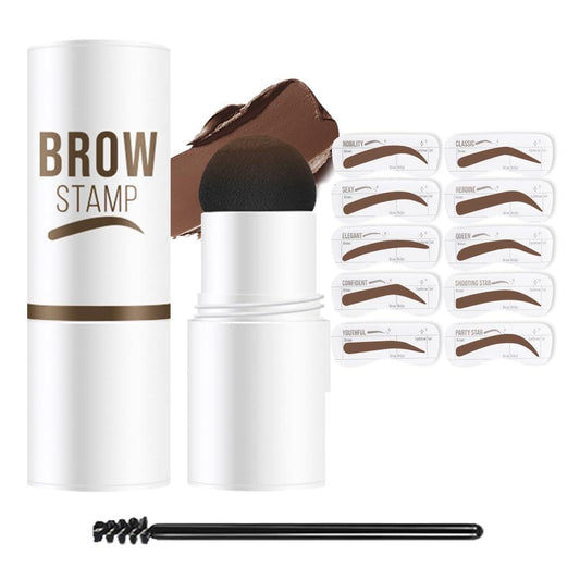 Eyebrow Stamp Stencil Set,Medium Brown eye brow stencil Shaping Kit, Long-Lasting Eyebrow Shaper for Women Girl, Cruelty-Free plantillas para la cejas