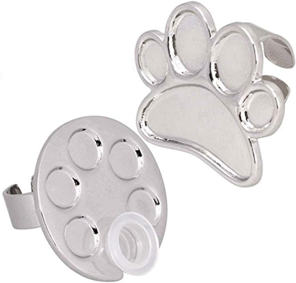 2 Pcs/Lot Mini Manicure Palette Wearable Metal Nail Art Polish Holder Paint Palette Finger Rings Nail Art Tools Palettes Palette Cups