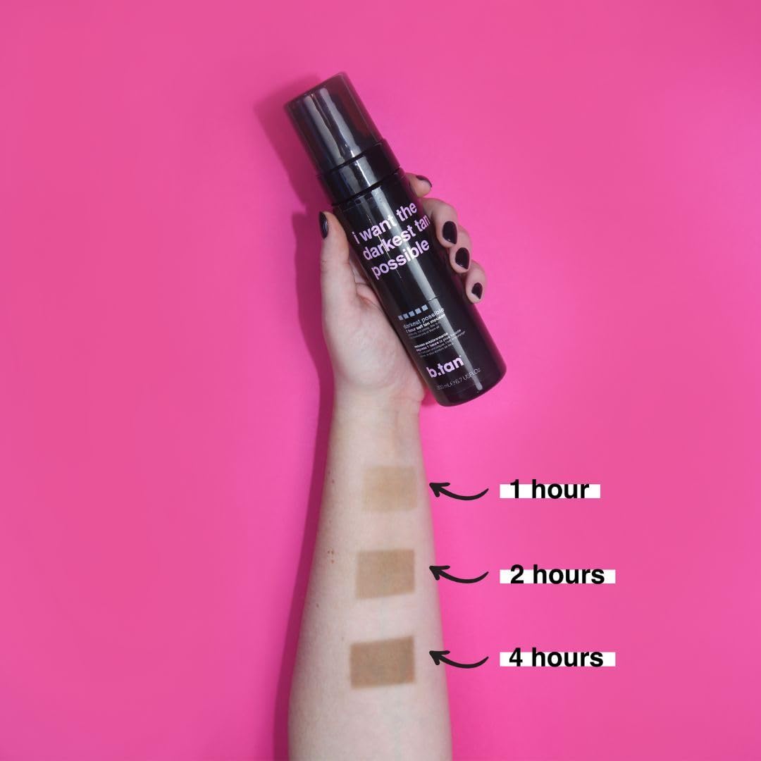 b.tan Ultra Dark Self Tanner Mousse Bundle | I Want The Darkest Tan Possible - Fast, 1 Hour Express Sunless Tanning Foam, Golden Bronzing Glow, Face & Body, No Fake Tan Smell, 6.7 Fl Oz, Pack of 2