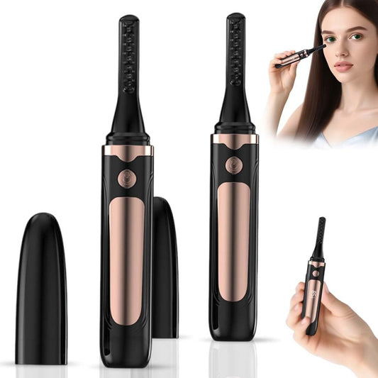 Heated Eyelash Curler, 2025 New Electric Eyelash Curler with LED Display, Portable Rechargeable Eye Lash Curlers Heated Makeup Tool for Women Girls (2Pcs Black)