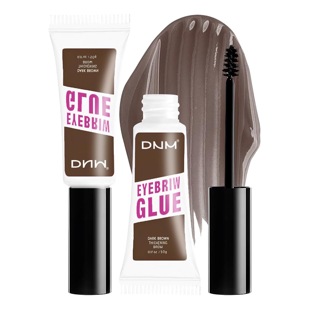 Kaely PROFESSIONAL MAKEUP Brow Glue, Tinted Eyebrow Gel, Eyebrow Mascara Waterproof, gel para cejas a prueba de agua, Eye Brow Fast Sculpt, Vegan & Cruelty-Free, 2Pcs-04 Dark Brown