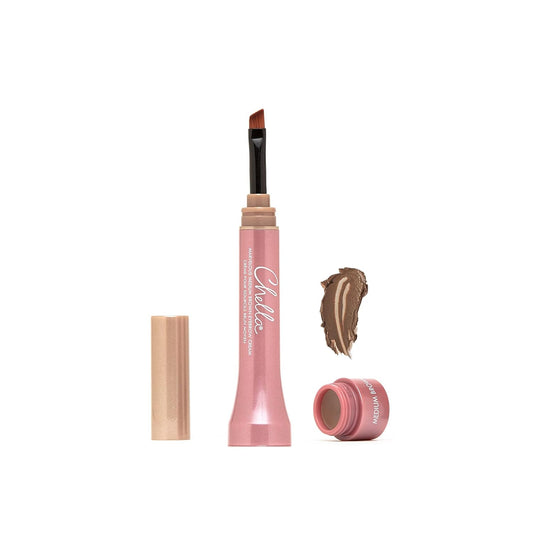Chella Eyebrow Cream, Marvelous Medium Brown - Vegan, Cruelty Free, Paraben Free, Gluten Free Eyebrow Pomade Makeup - Long Wearing, Velvet Consistency, Water Resistant