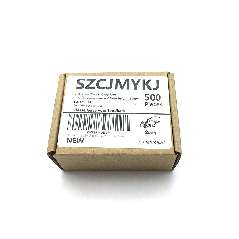 SZCJMY 500Pcs Shrink Wrap for Lip Balm Tubes, Easy to Use, Professional Look