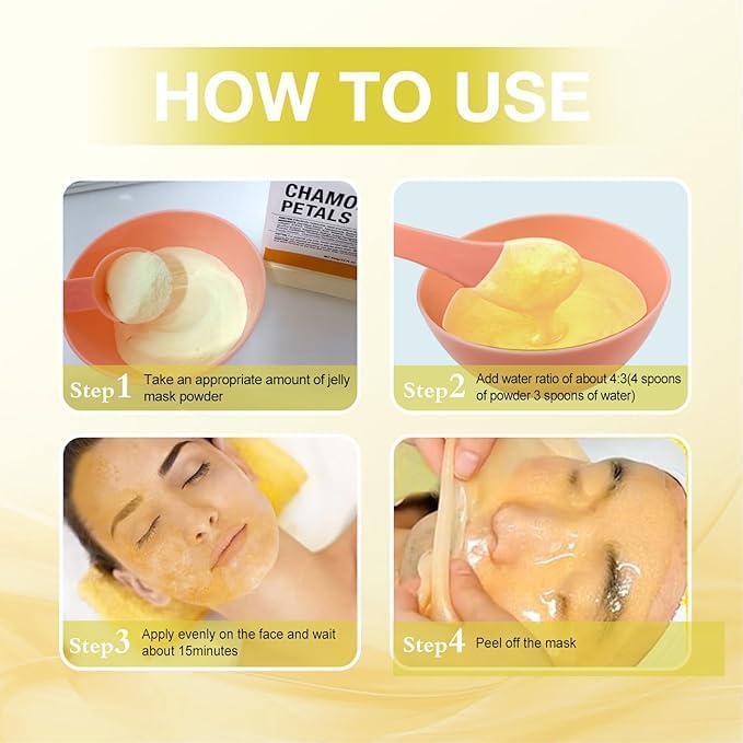 Jelly Mask for Facials Professional, Hydrating & Moisturizing Peel-Off Natural Gel Face Mask SkinCare, Professional Spa Use Jelly Face Masks, Deep Hydration & Glow 23 Fl Oz (Chamomile)