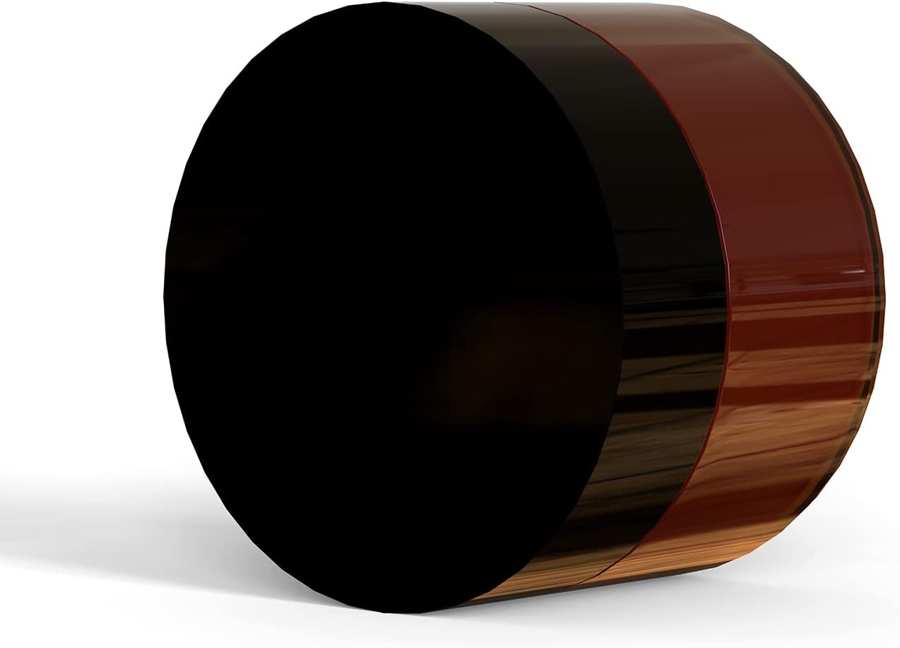 8 oz Amber Plastic Cosmetic Jars Leak Proof Container with Black Lid for Cream, Lotion, Powder, ointment, Beauty Products etc, 6 Pcs.