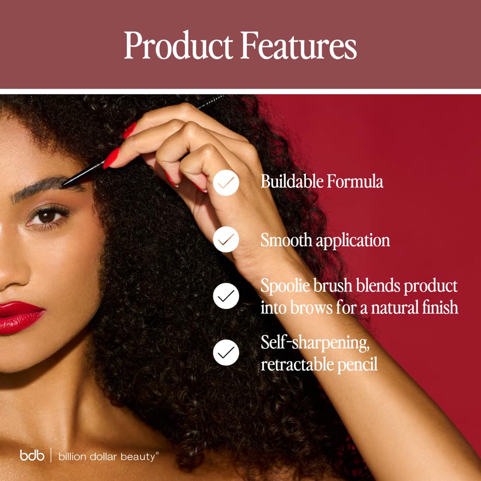 bdb Brows on Point Micro Brow Pencil - Precision Tip & Spoolie, Waterproof, Define, Shape & Fill Brows, Blonde, 2-Pack