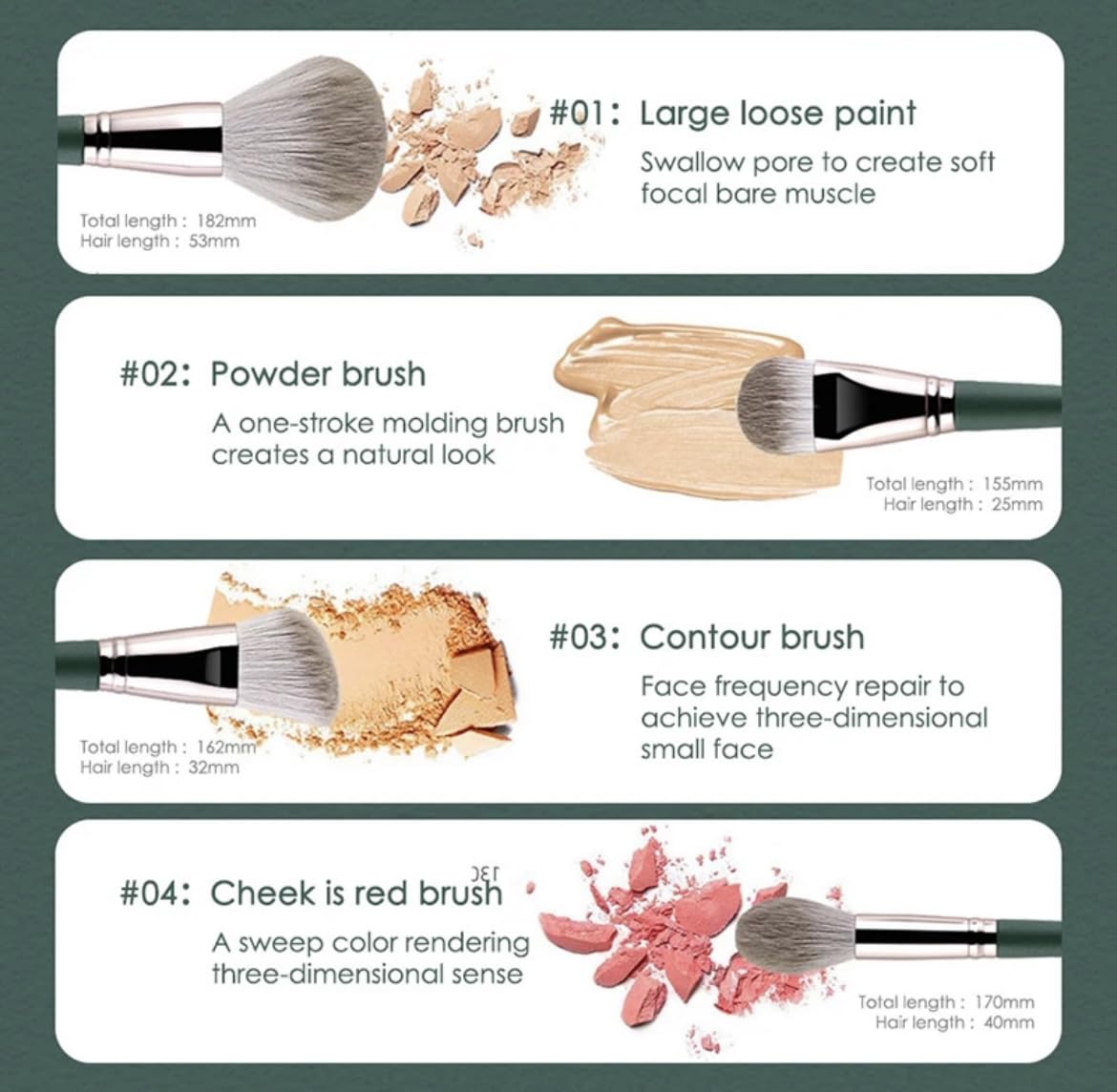 Aura Professional Makeup Brush Collection, Makeup Brushes 14pcs Premium Makeup Brushes Set Complete Cosmetic Brush Collection for Foundation Blending Powder