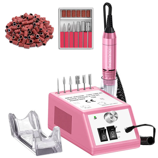 Jiasheng Electric Nail Drill, 30000rpm Professional Nail Drill Machine, Compact Electrical Nail File Kit for Acrylic Gel Nails Efile Drill for Manicure and Pedicure Salon Use