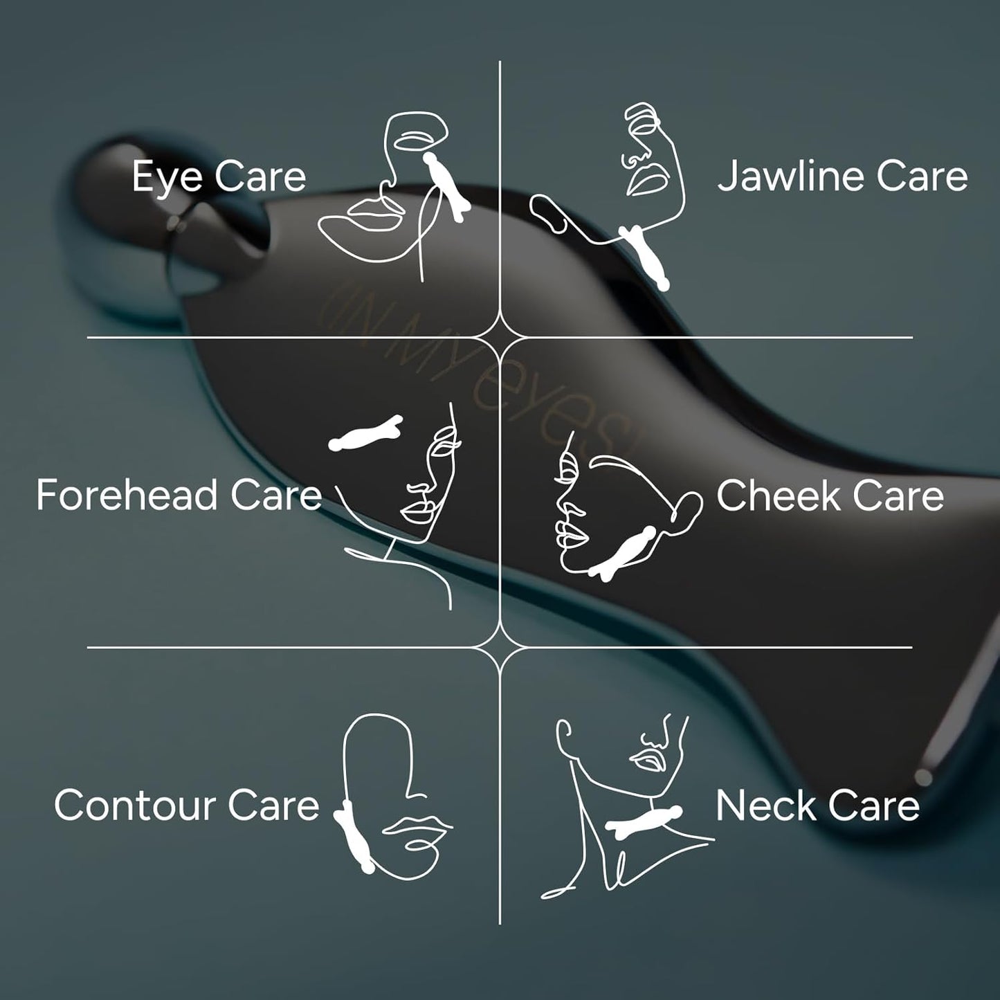 In My Eyes Gua Sha Tool for Face & Eye, Stainless Steel Gua Sha Facial Massager Tool for Reduce Puffiness, Ease Facial Tension & Promote Lymphatic Drainage