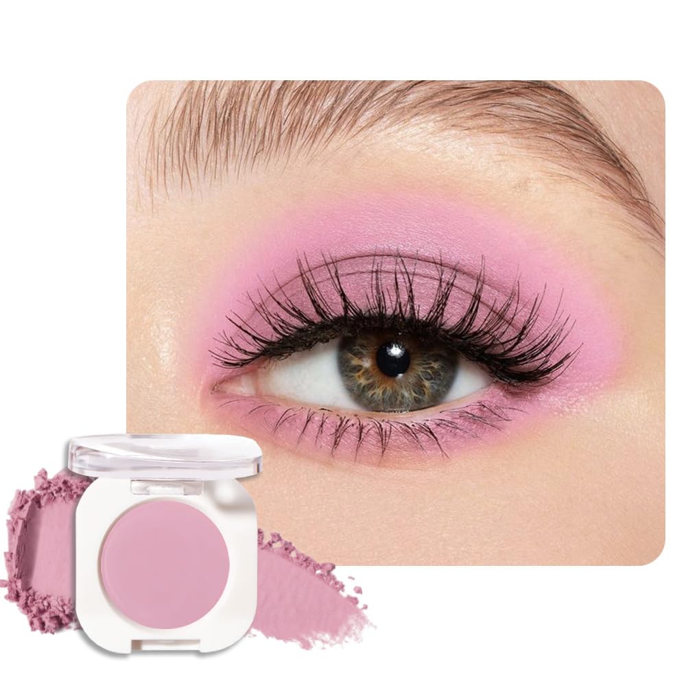 Light Peach Matte Eyeshadow Palette for Women, Single Monochrome Eye Shadow Makeup, Shiny Pressed Powder, Blendable Natural sombras para ojos, Holographic,Vegan,Travel -2