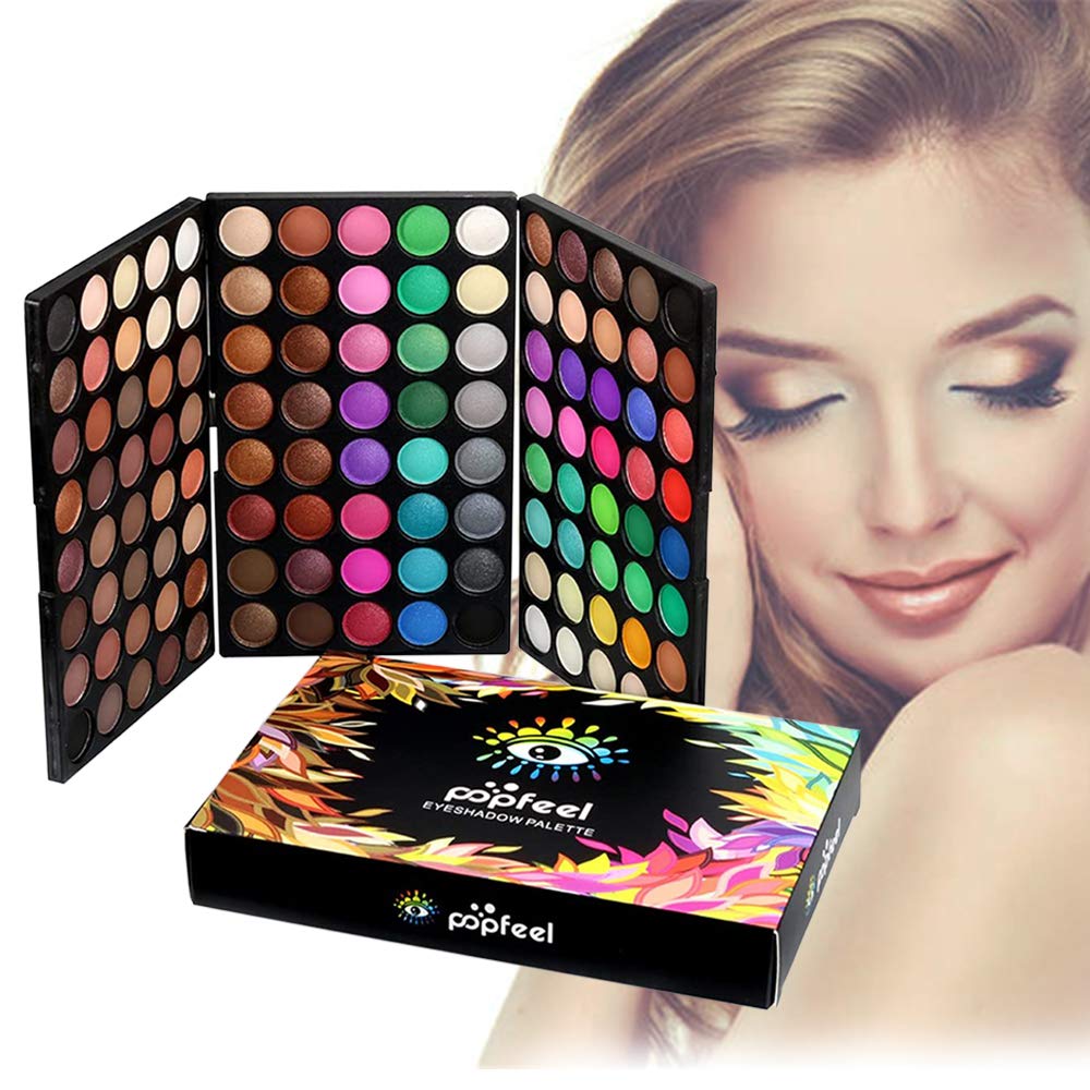 120 Colors Long Lasting Waterproof Highly Pigments Shiny Shimmers Glitter Eyeshadow Palette All in One Makeup Kits for Women Girls Holiday Make-up Gift Sets Xmas Essential Makeup Palette